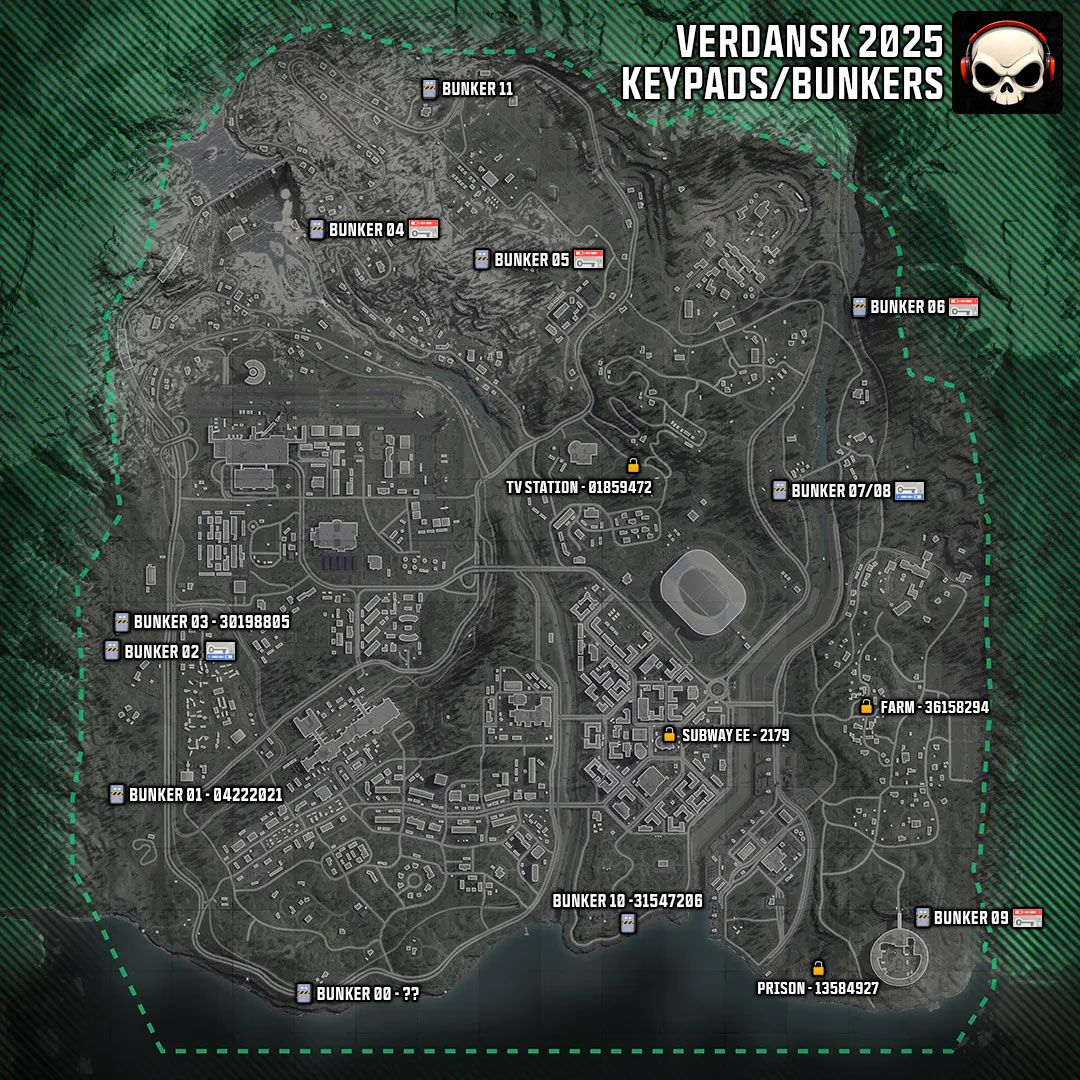 Mapa dos Bunkers